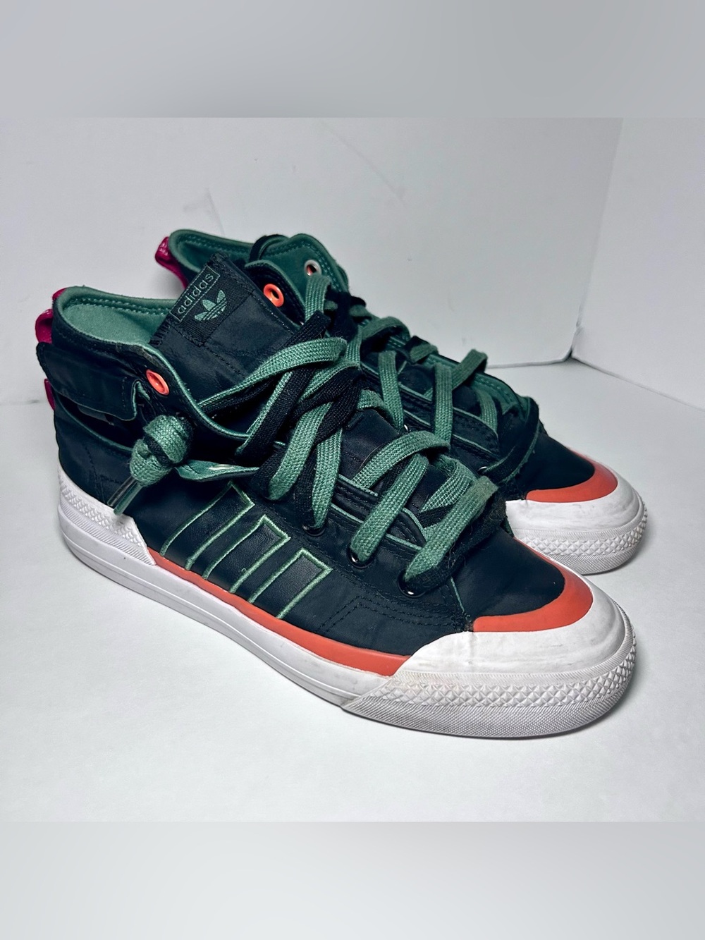 Adidas Originals Nizza Hi DL Men’s 6.5 Black Green Oxide Canvas Sneakers